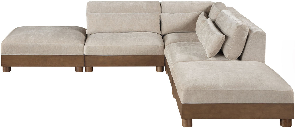 Turin - Chenille Fabric Upholstered Modular Sectional - Taupe