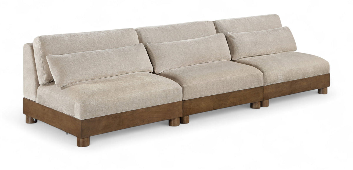Turin - Chenille Fabric Upholstered Modular Sectional - Taupe
