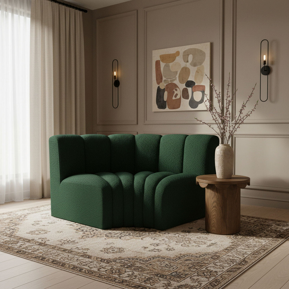 Arc - Boucle Fabric 2 Piece Modular Sofa