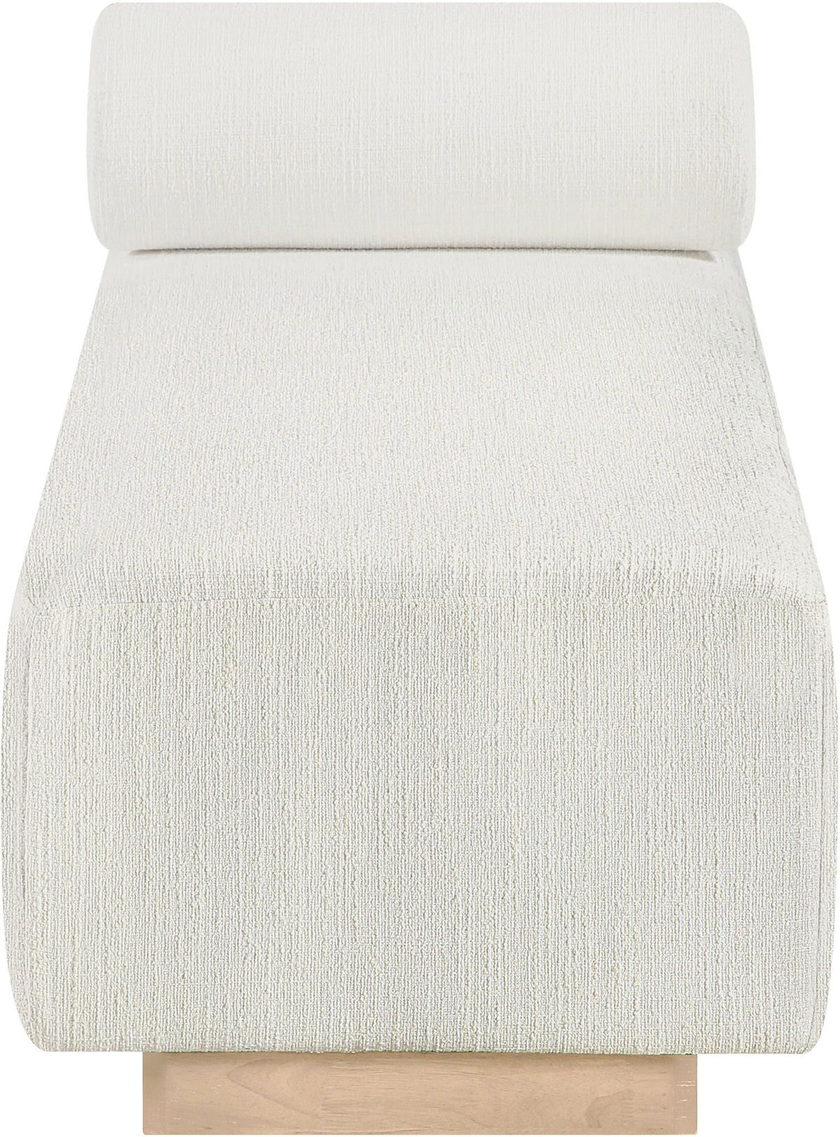Zephyr - Linen Textured Fabric Upholstered Chaise - Painted Natural Base