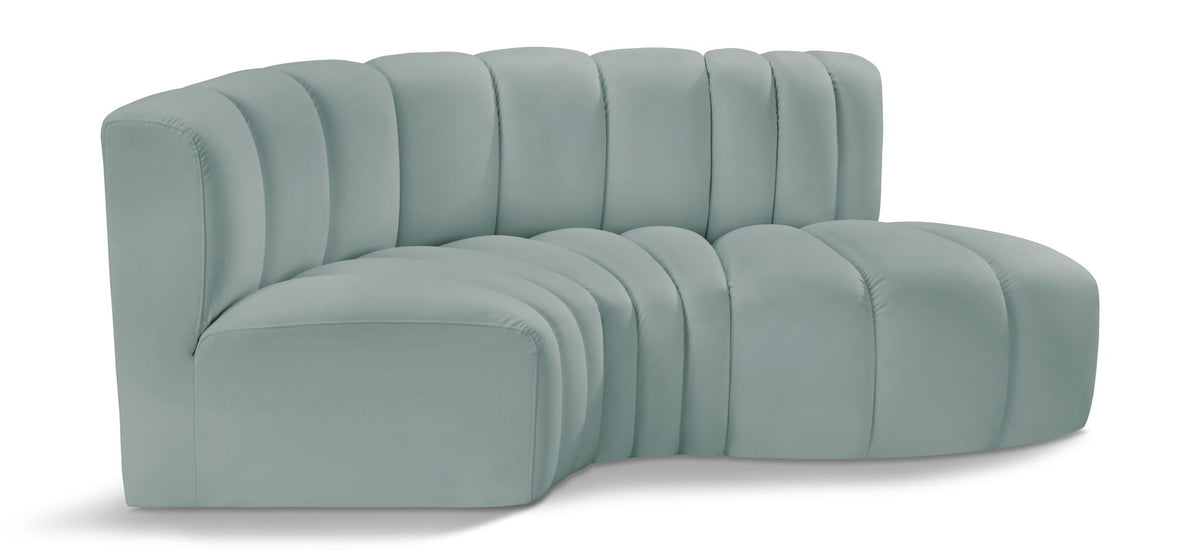 Arc - Faux Leather 3 Piece Modular L-Shaped Sofa