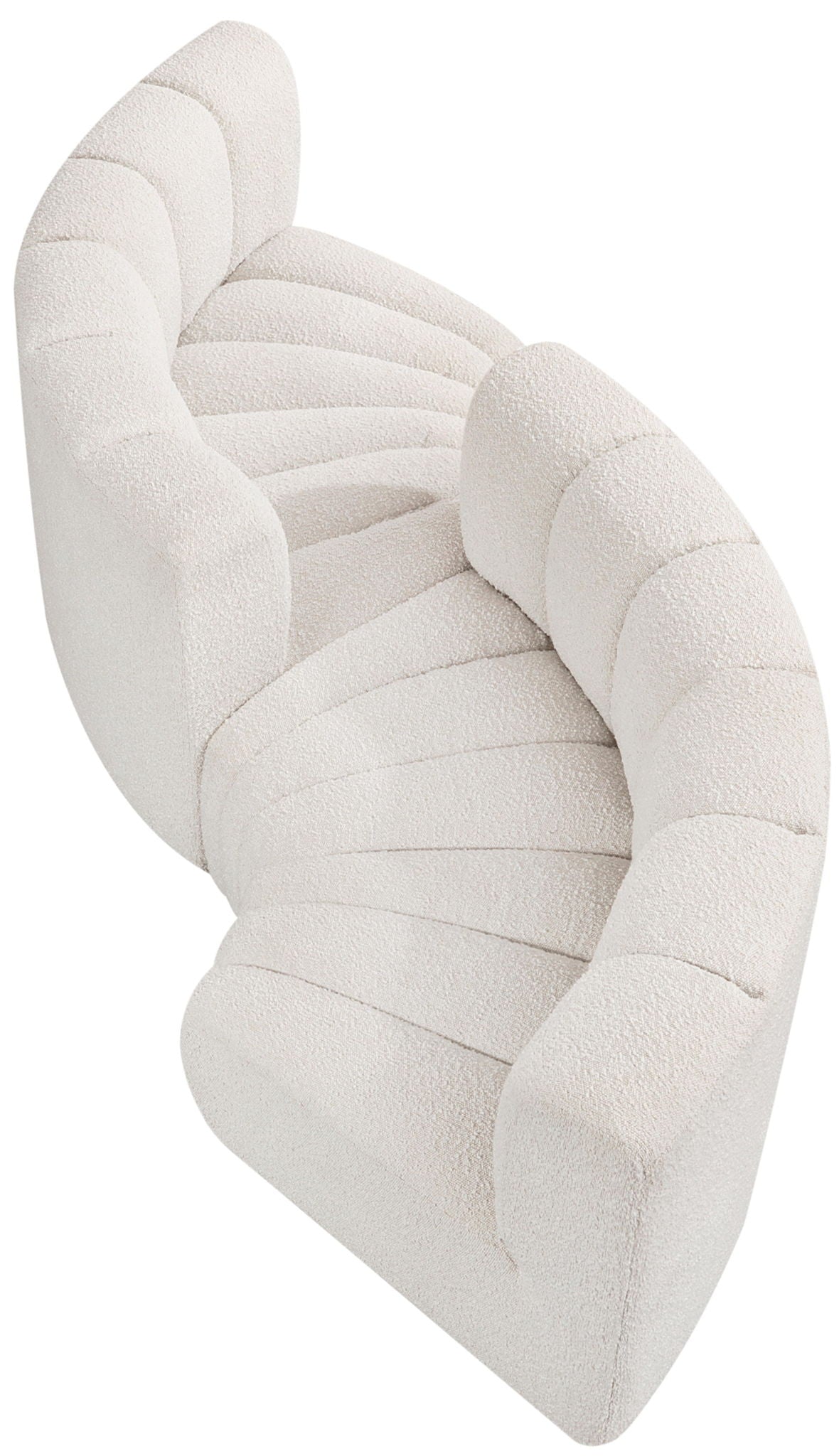Arc - Boucle Fabric 4 Piece Curved Modular Sofa