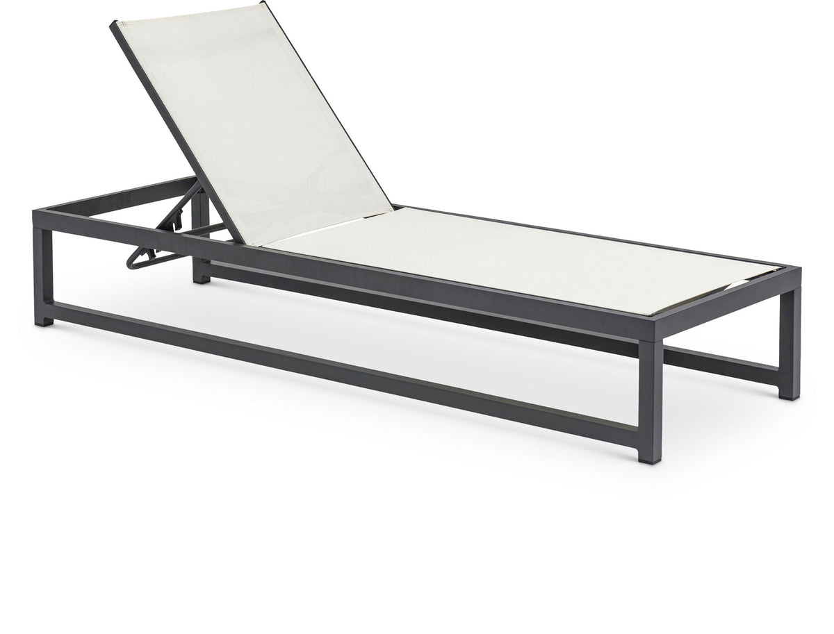 Maldives - Water Resistant Outdoor Patio Adjustable Sun Chaise Lounge Chair With Gray Base