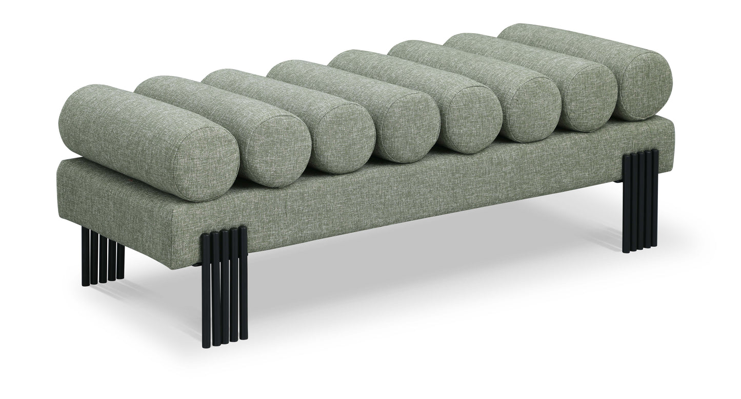 Akeela Linen Textured Fabric Bench