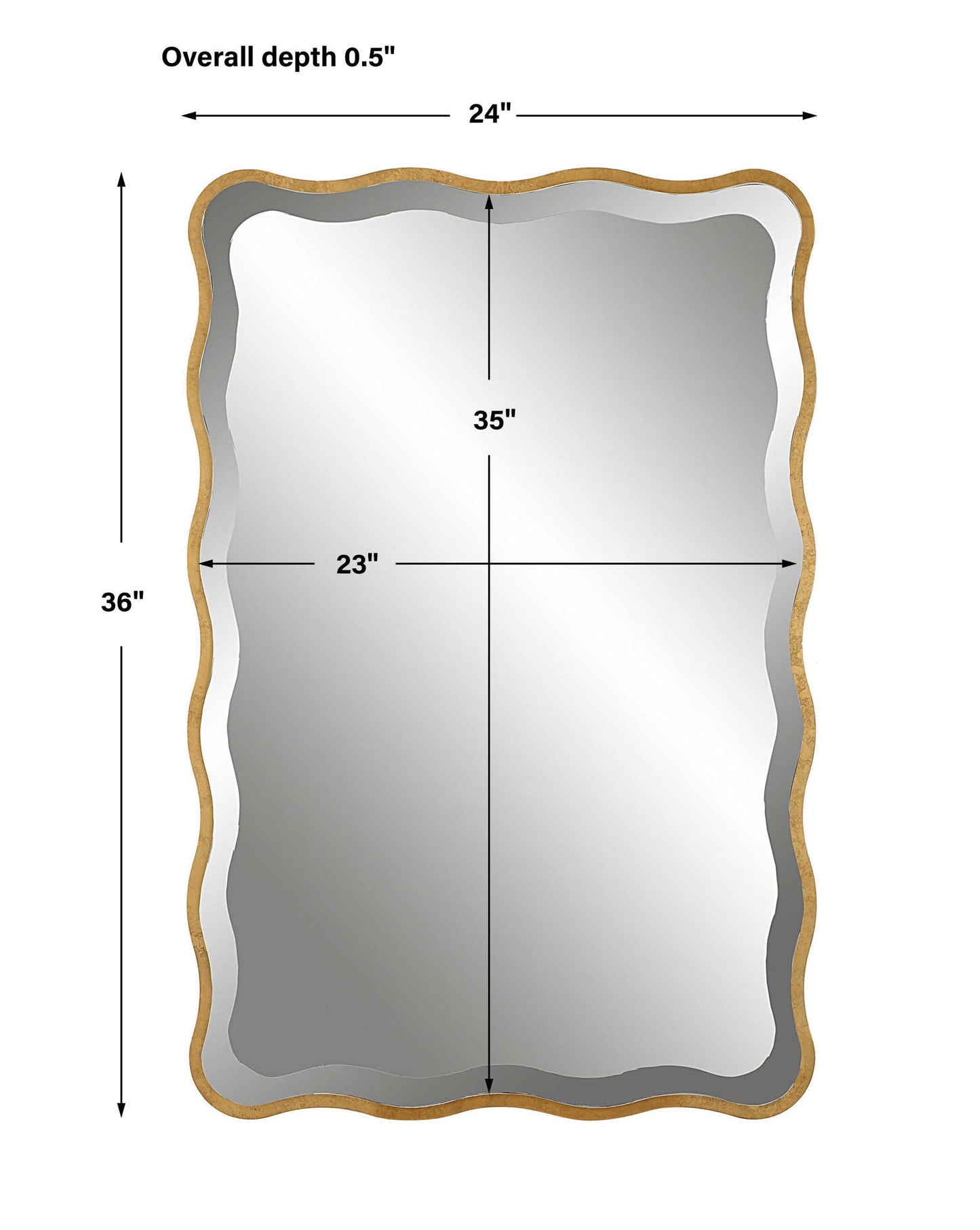Aneta - Scalloped Mirror - Gold
