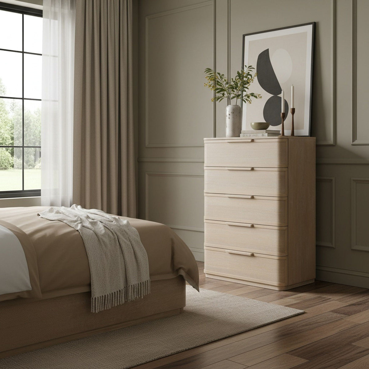 Tiberio - Oak Veneer And Solid Wood Chest