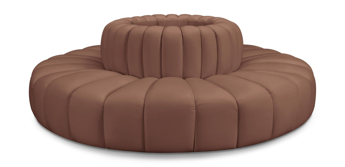 Arc - Faux Leather 8 Piece Round Modular Sofa