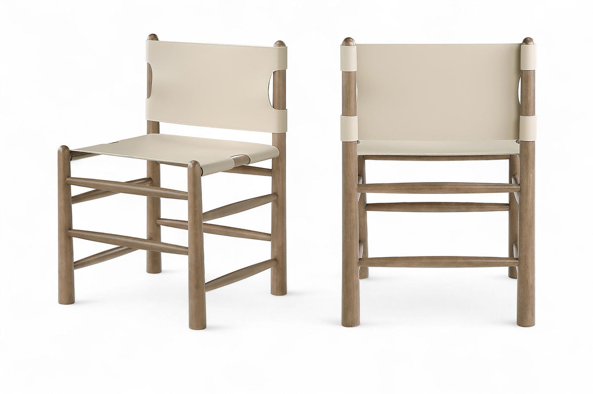 Santos - Vegan Leather Upholstered Dining Chair With Stained Brown Base (Set of 2)