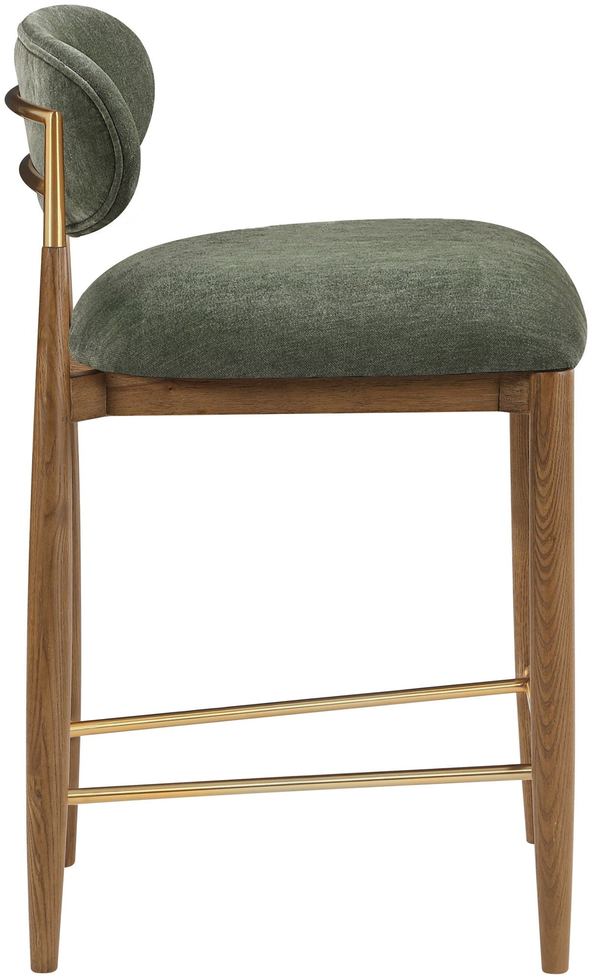 Riccio - Fabric Stool - Walnut Frame
