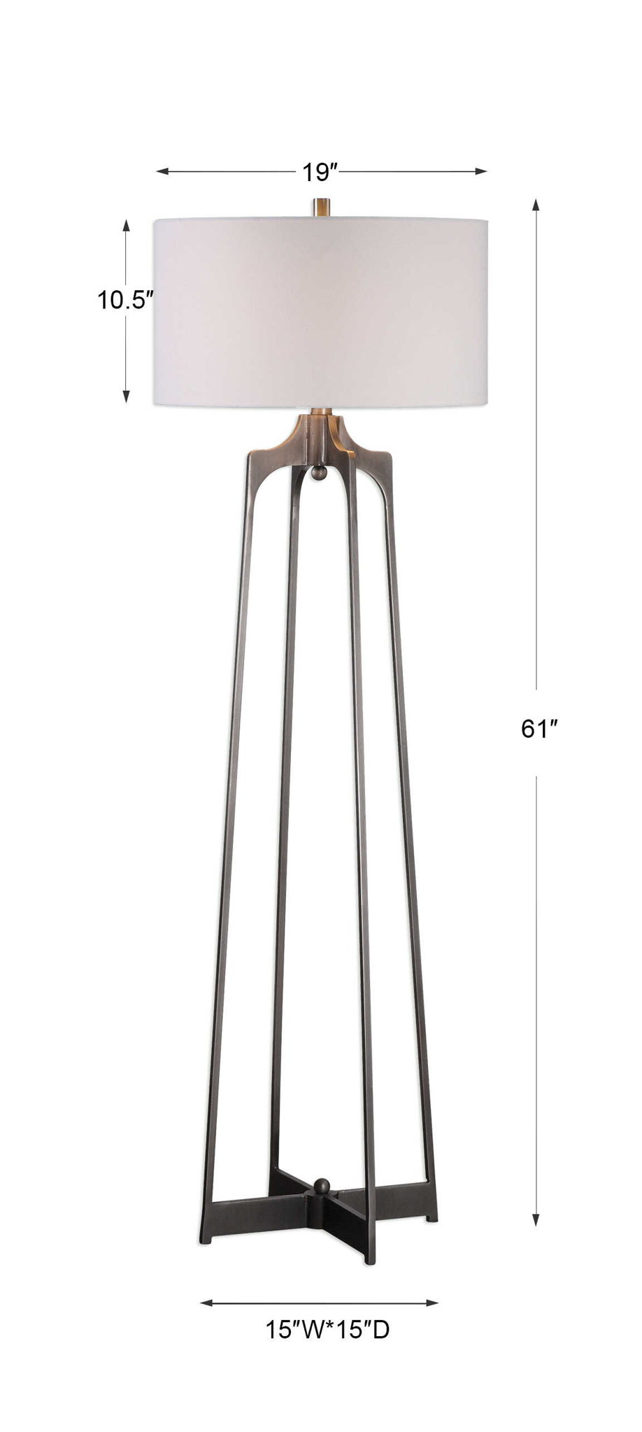 Adrian - Modern Floor Lamp - Pearl Silver