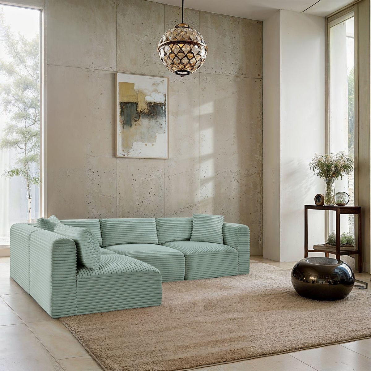 Shaggy - 4 Piece Modular Sectional
