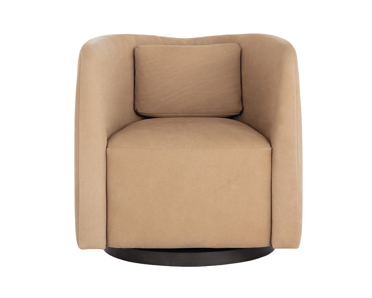 Emilie Swivel Lounge Chair - Nubuck Tan Leather