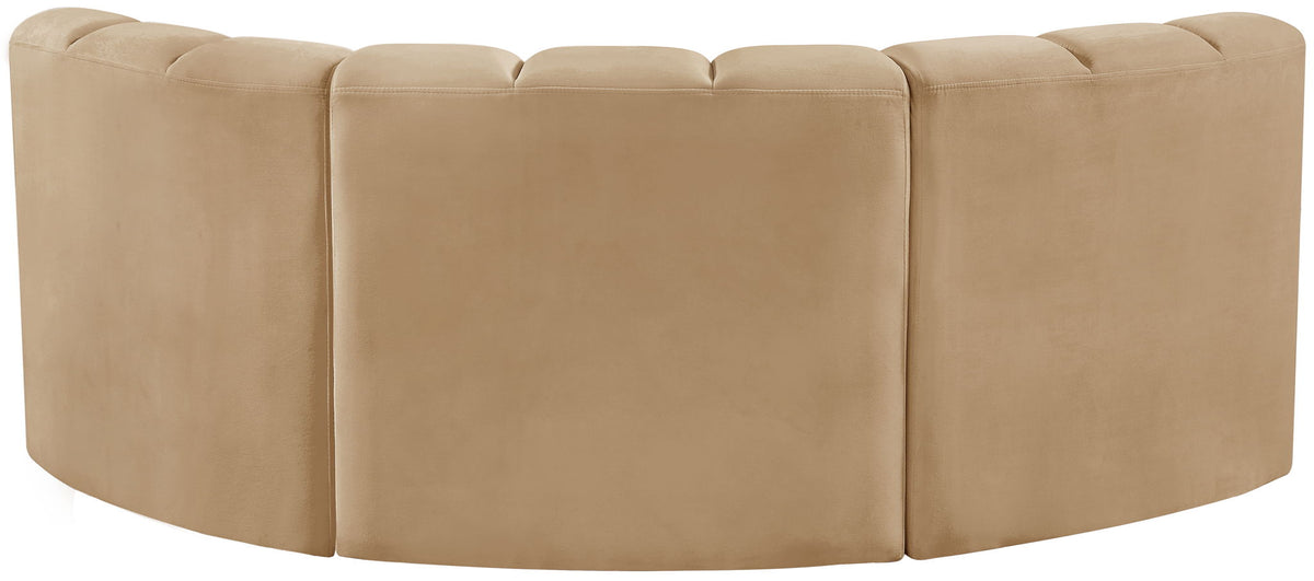 Arc - Velvet 3 Piece Modular U-Shaped Sofa