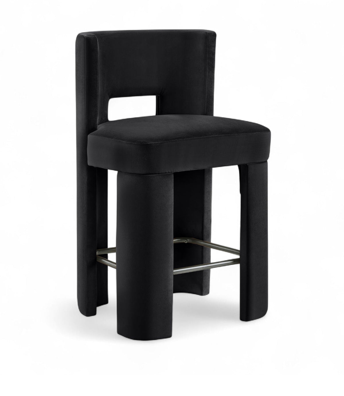 Zuno - Velvet Performance Fabric Upholstered Counter Stool (Set of 2)