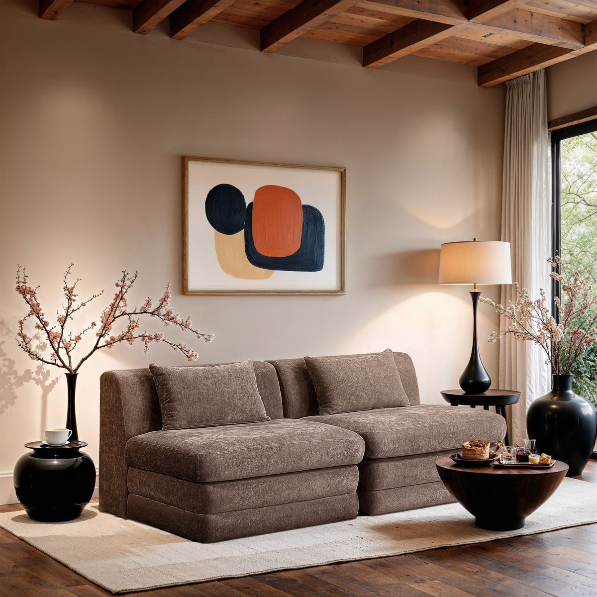 Stellar - 2 Piece 76" Upholstered Modular Armless Loveseat