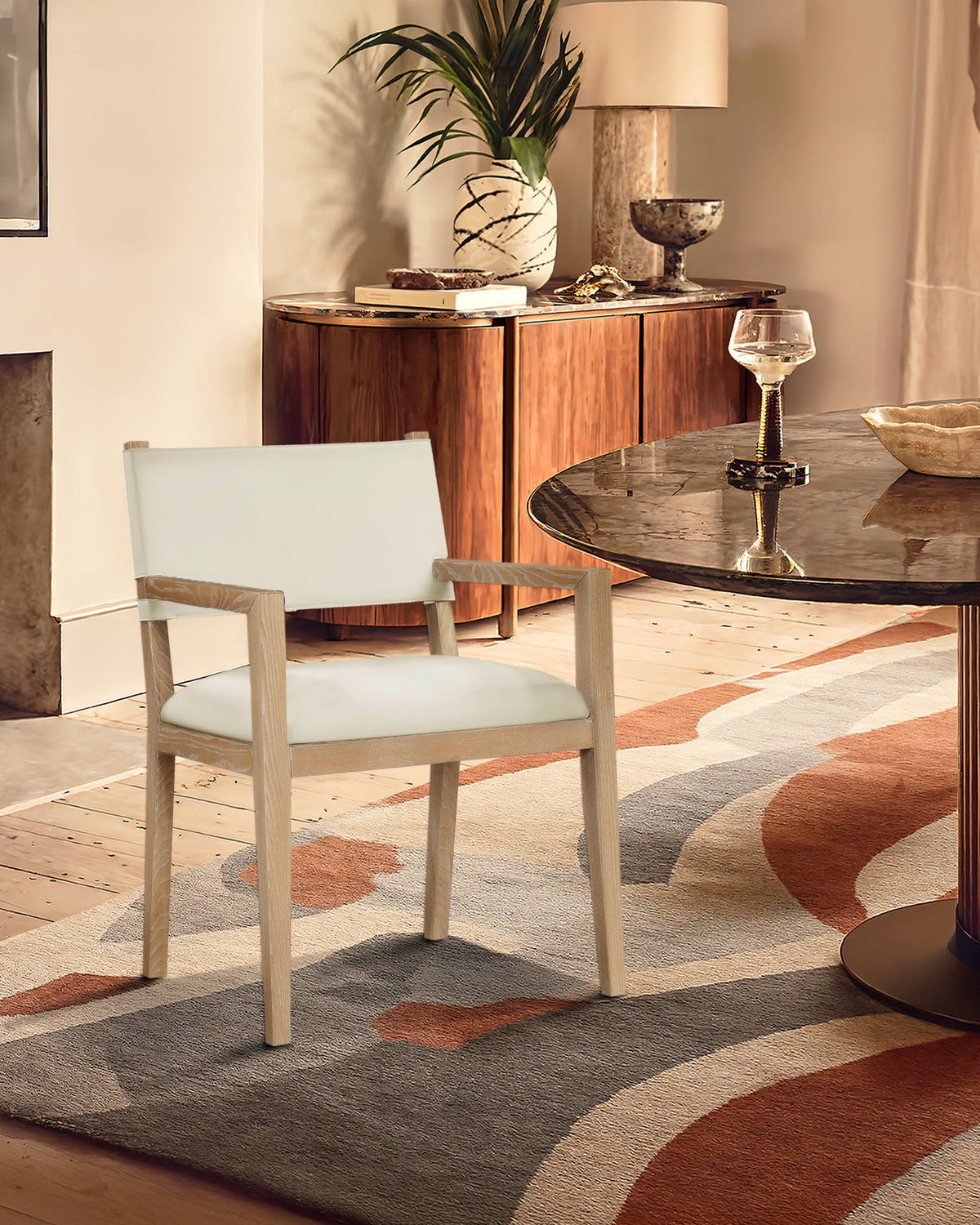 Avon - Vegan Leather Dining Arm Chair