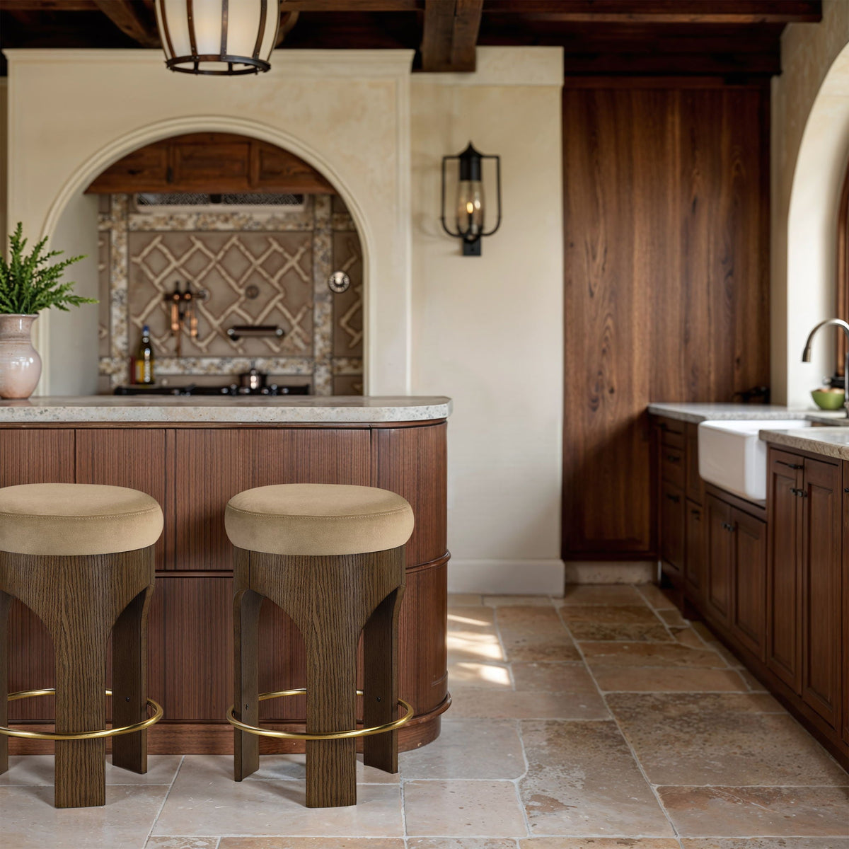 Bocceli - Counter Stool - Brown Base