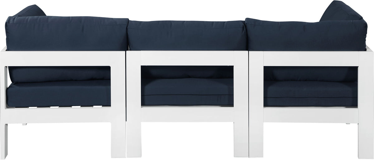 Nizuc - Outdoor Patio 3 Seat Modular Sofa With White Frame
