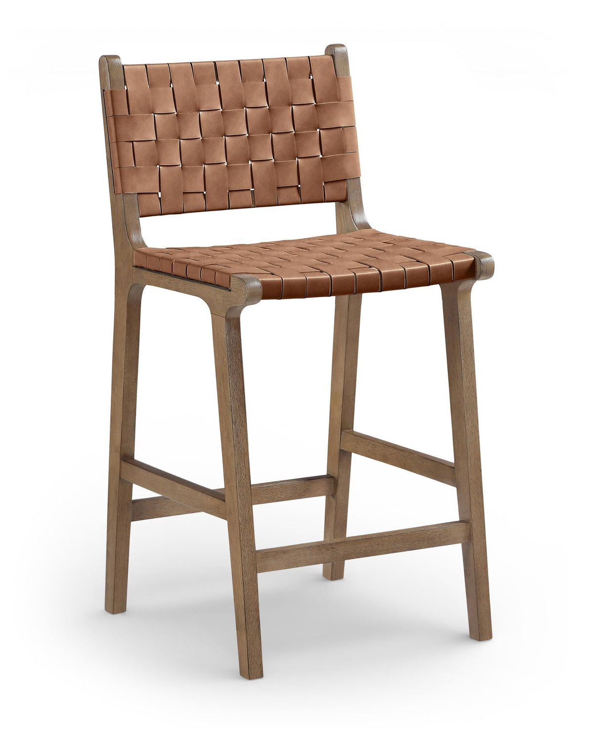 Entwine - Vegan Leather Upholstered Counter Stool - Painted Brown