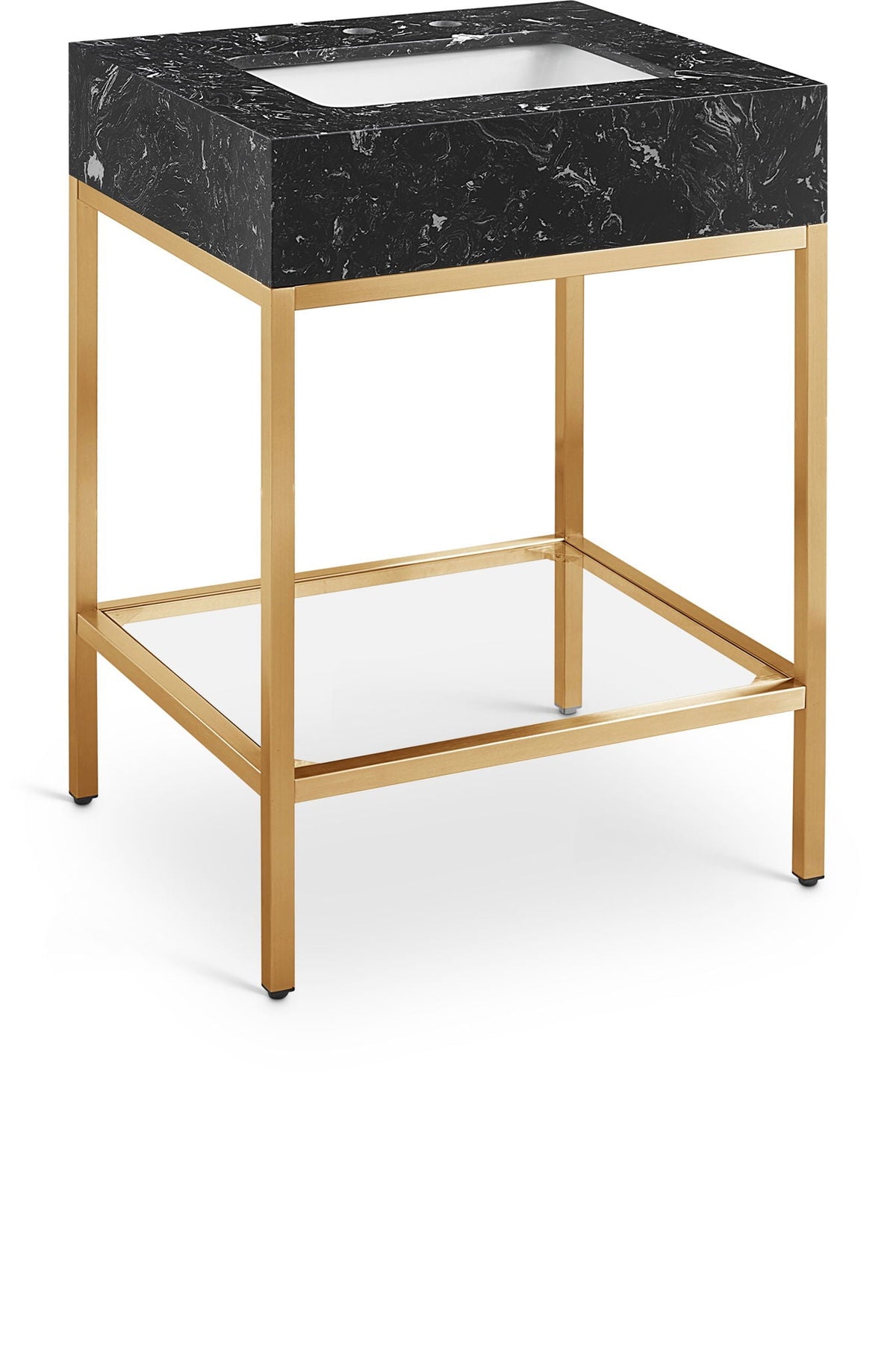 Marmo - Engineered Marble Bathroom Vanity With Gold Base