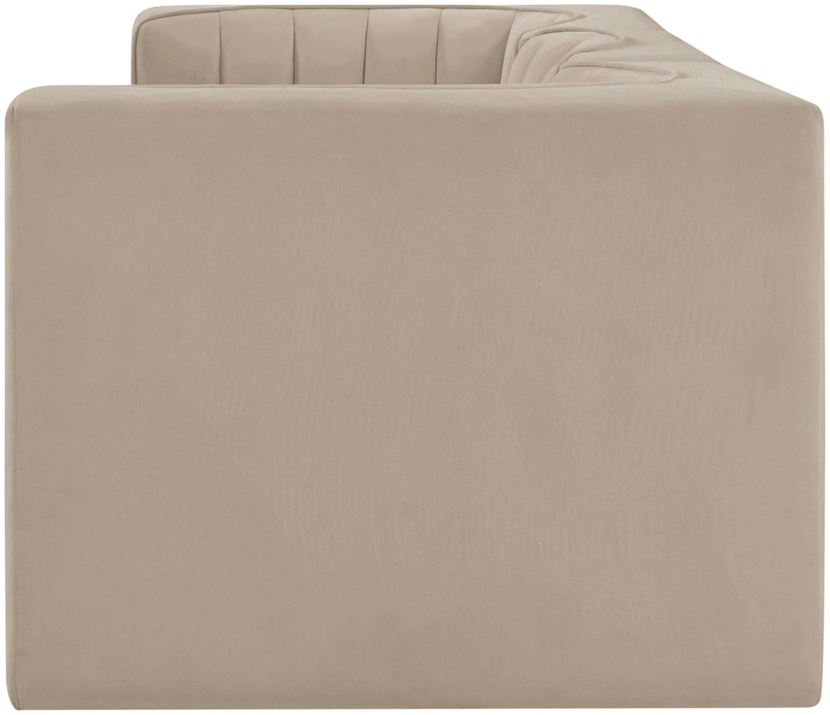 Rummi - Velvet Performance Fabric Upholstered 3 Piece Modular Sofa
