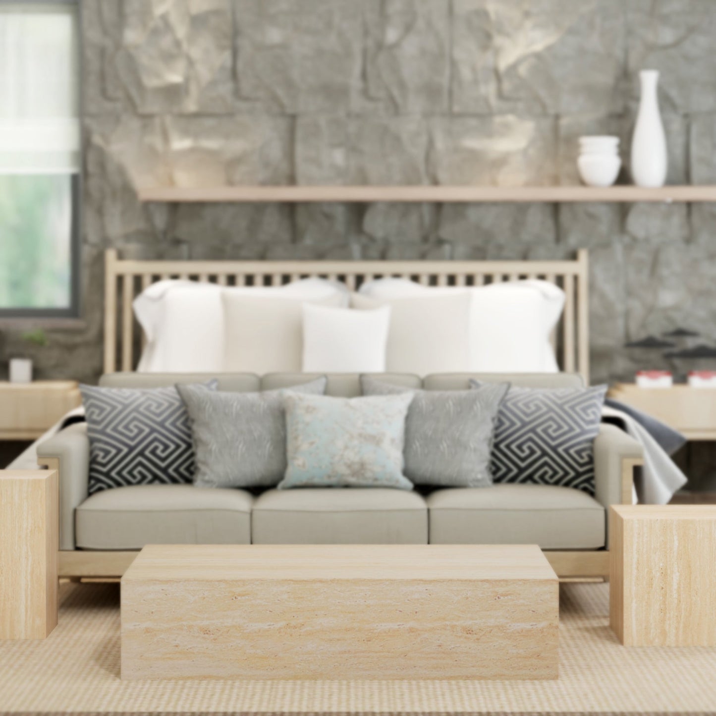 Artemis Coffee Table Travertine