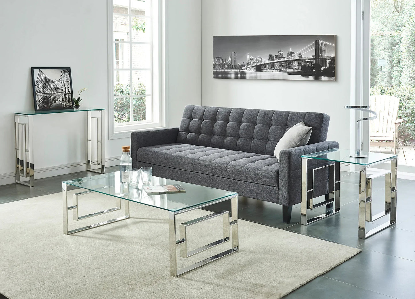 EROS-COFFEE TABLE-SILVER - Furniture Depot