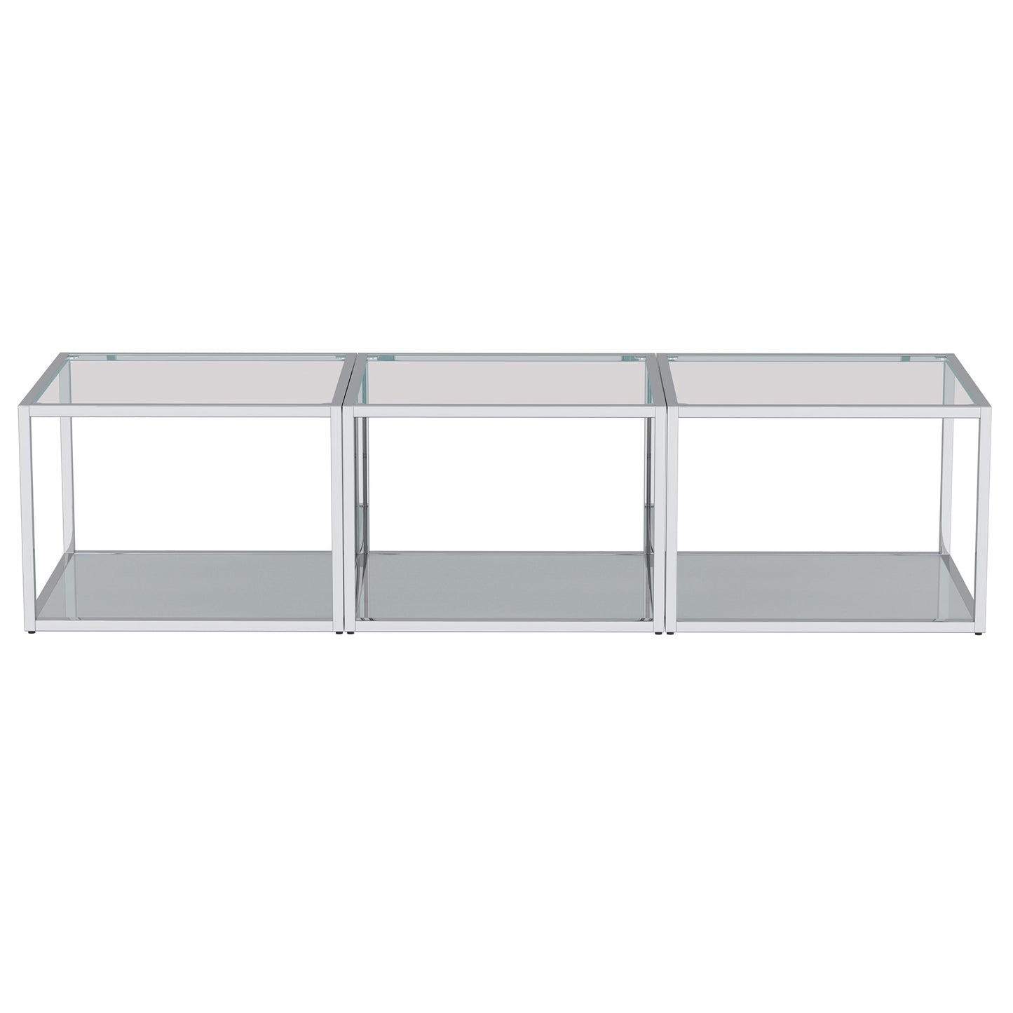 Casini 3pc Coffee Table Small Silver