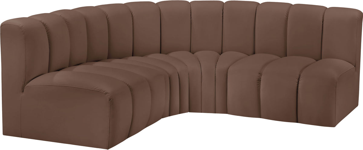 Arc - Faux Leather 4 Piece Corner Modular Sofa