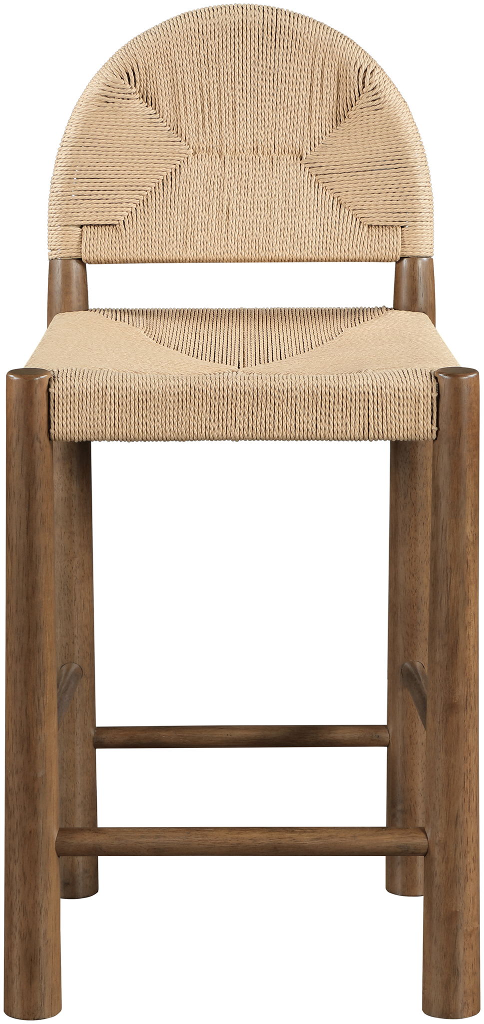 Bohemia - Woven Seagrass Cord And Solid Wood Counter Stool - Beige