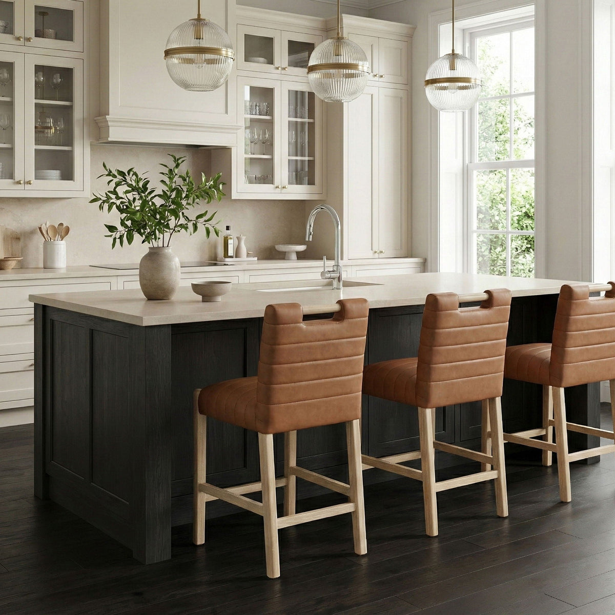 Aimee - Counter Stool - Light Brown Legs