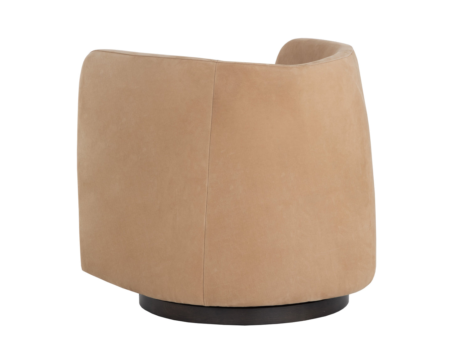 Emilie Swivel Lounge Chair - Nubuck Tan Leather