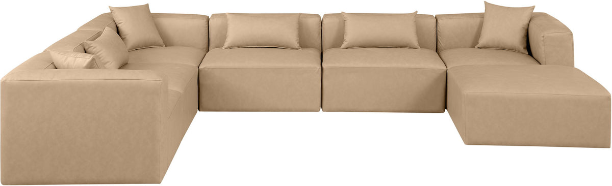 Cube - 7 Piece Modular Sectional - Tan