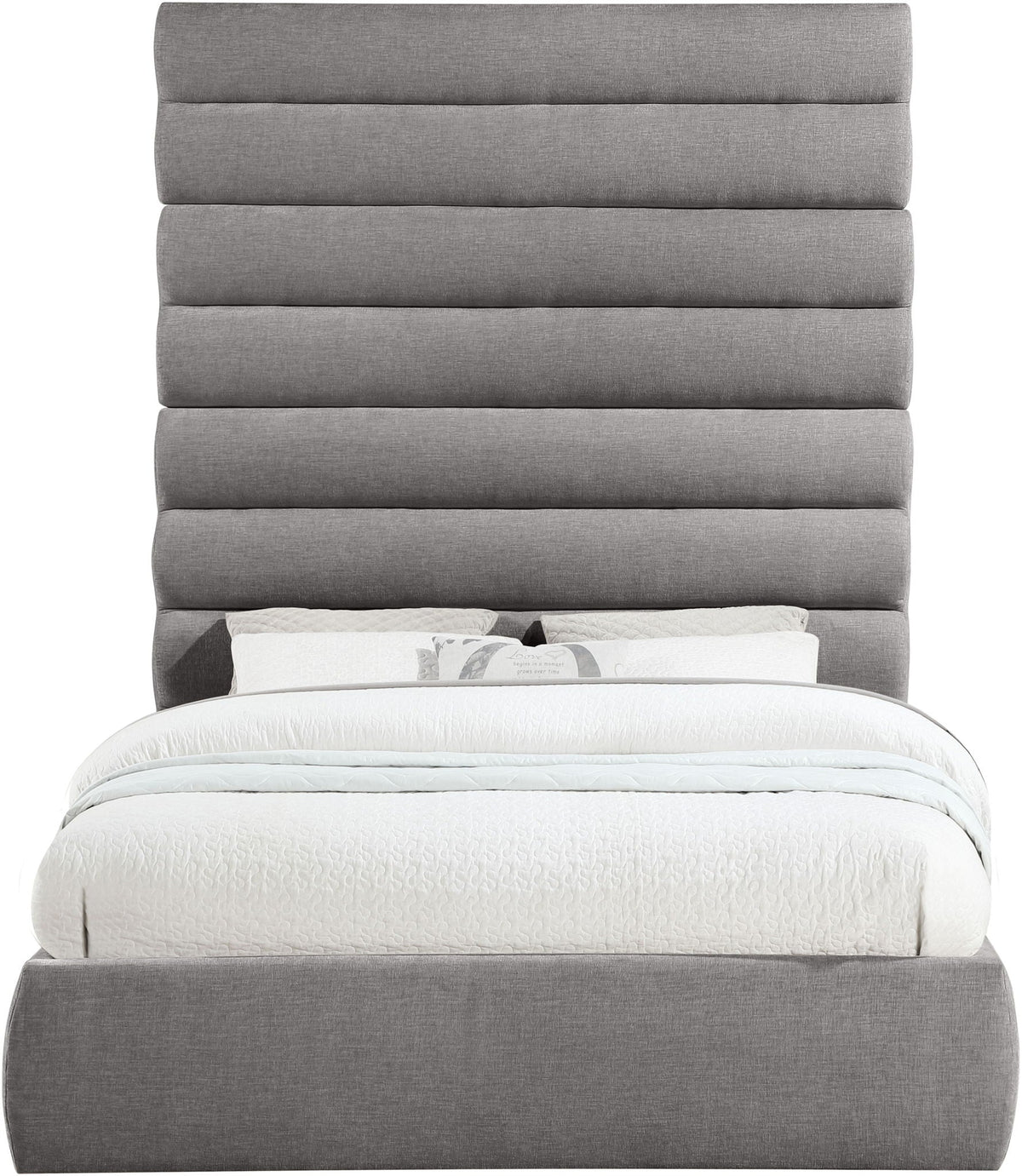 Adam - Chenille Fabric Bed With 89" Headboard