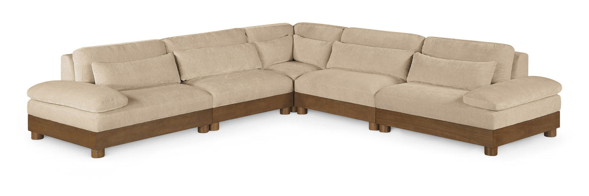 Turin - Chenille Fabric Upholstered Modular Sectional - Beige