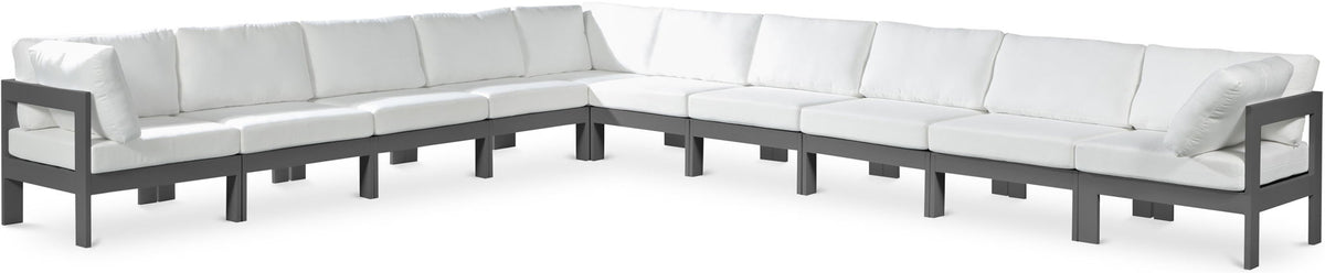 Nizuc - Outdoor Patio 10 Piece Modular Sectional With Gray Frame