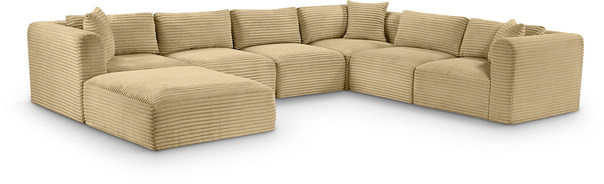 Shaggy - 7 Piece Modular U-Shaped Sectional With Ottoman