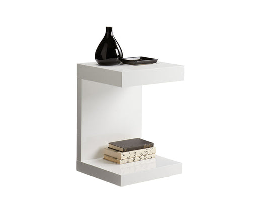 Bachelor End Table - High Gloss White