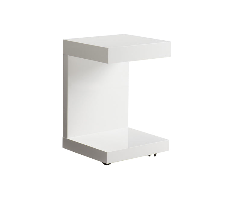 Bachelor End Table - High Gloss White