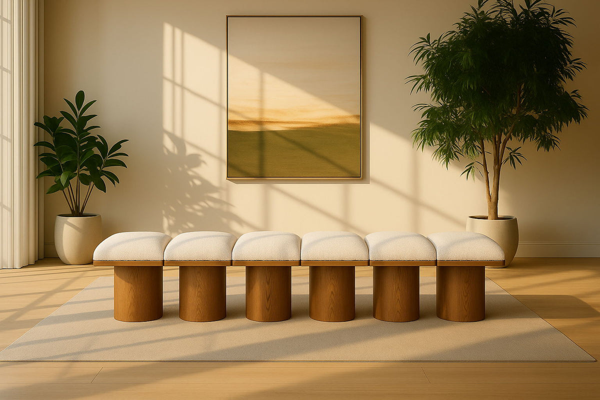 Pavilion - 6 Piece Modular Bench With Brown Base