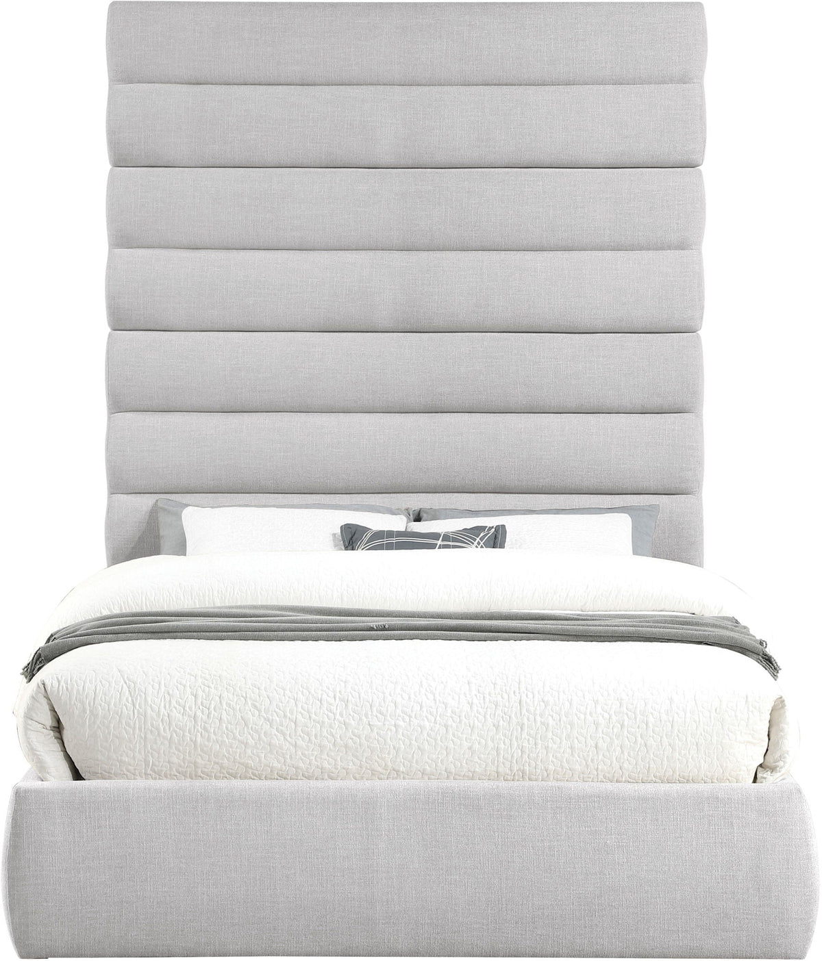 Adam - Linen Fabric Bed With 89" Headboard