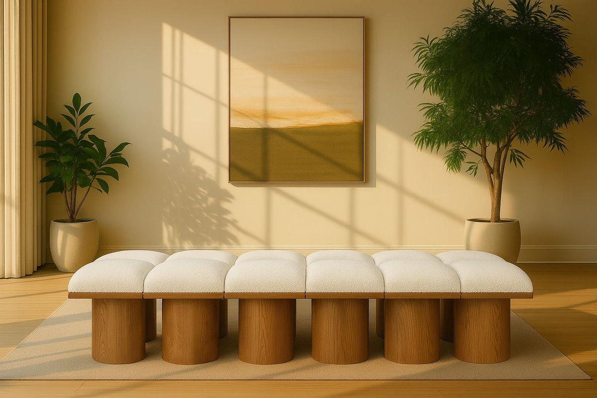 Pavilion - 12 Piece Modular Bench With Brown Base