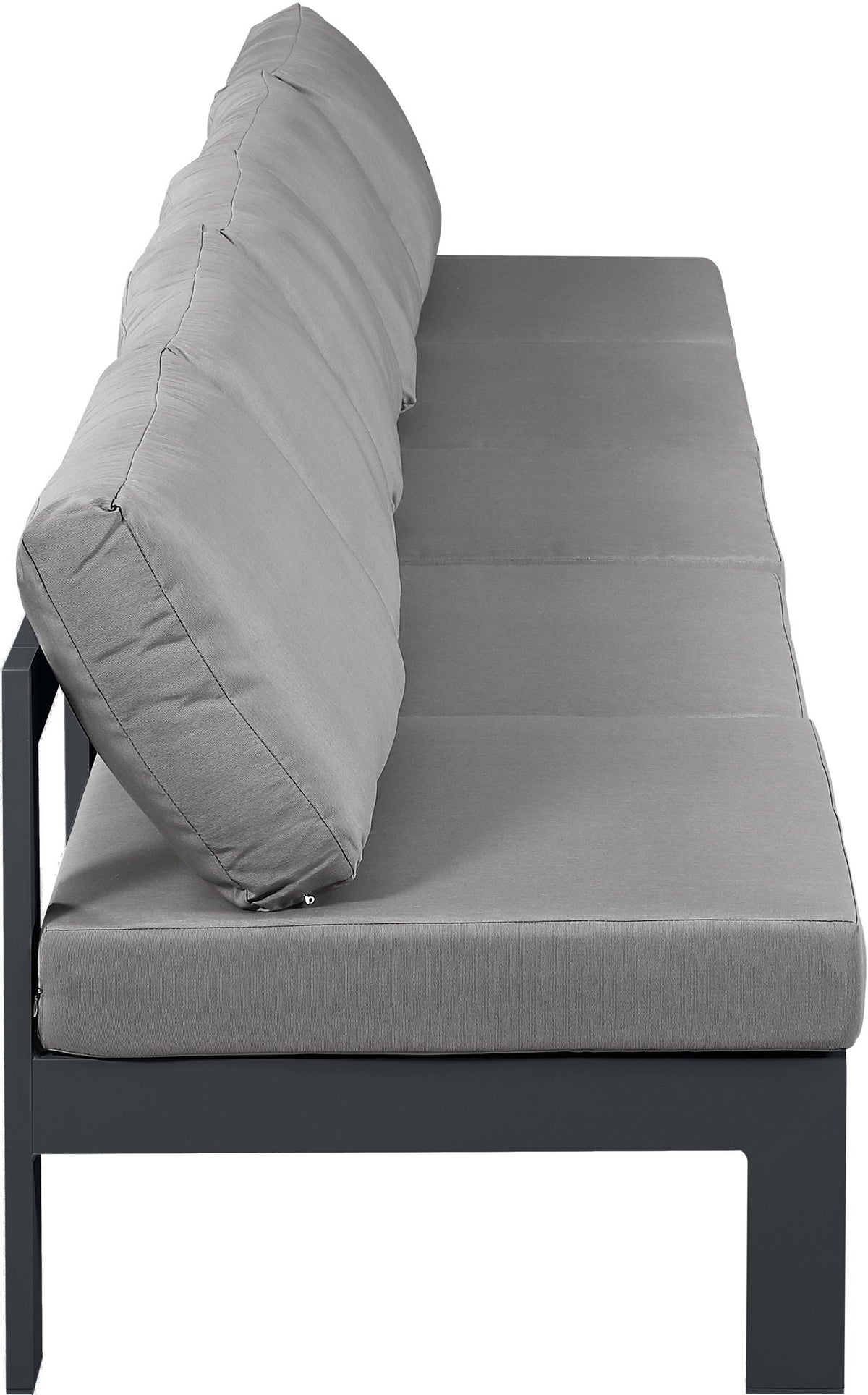 Nizuc - Outdoor Patio 5 Seat Modular Armless Sofa With Gray Frame