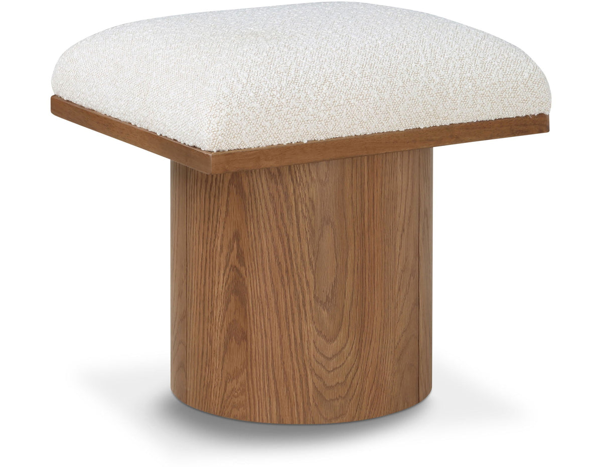 Pavilion - Bench Ottoman With Brown Base - Cream