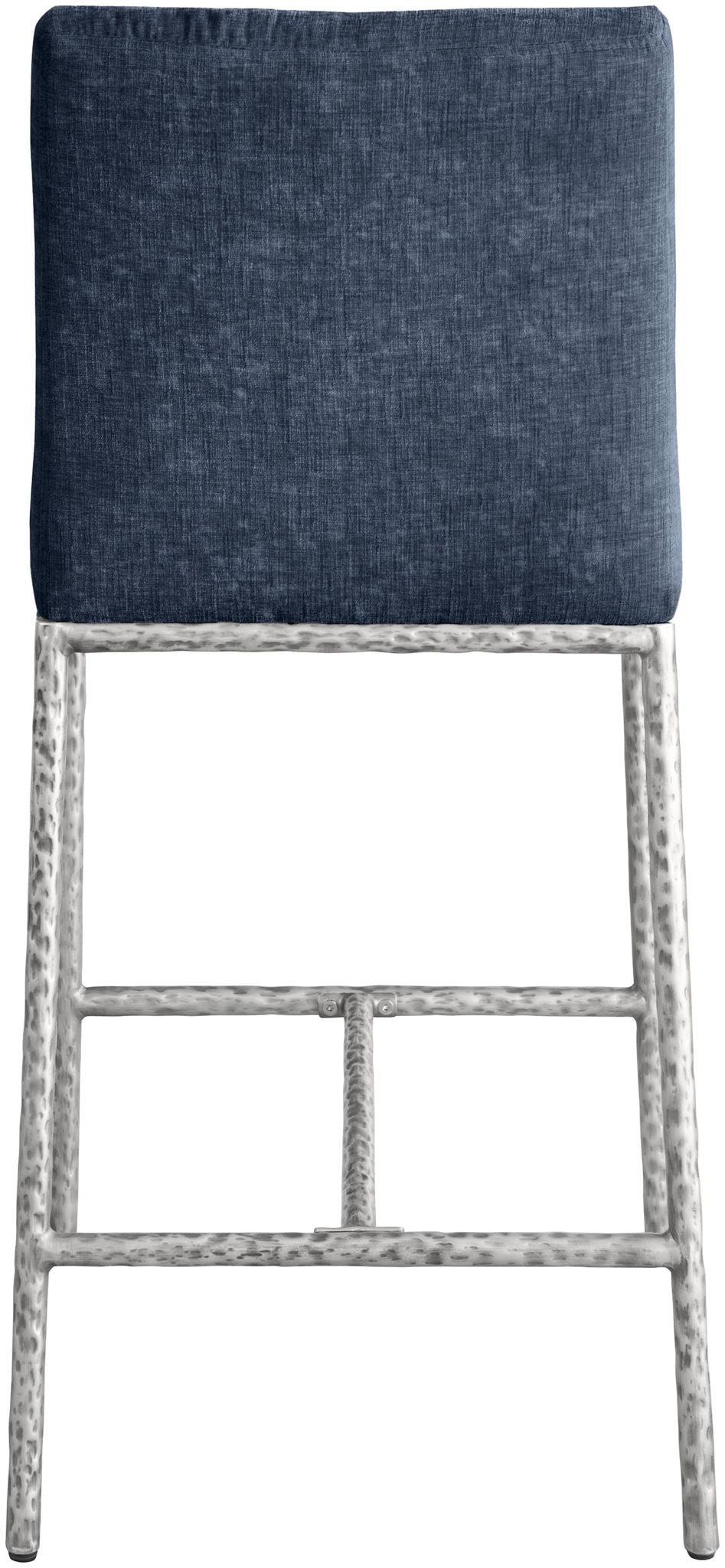 Reeves - Chenille Fabric Upholstered Counter Stool (Set of 2) - Silver Base