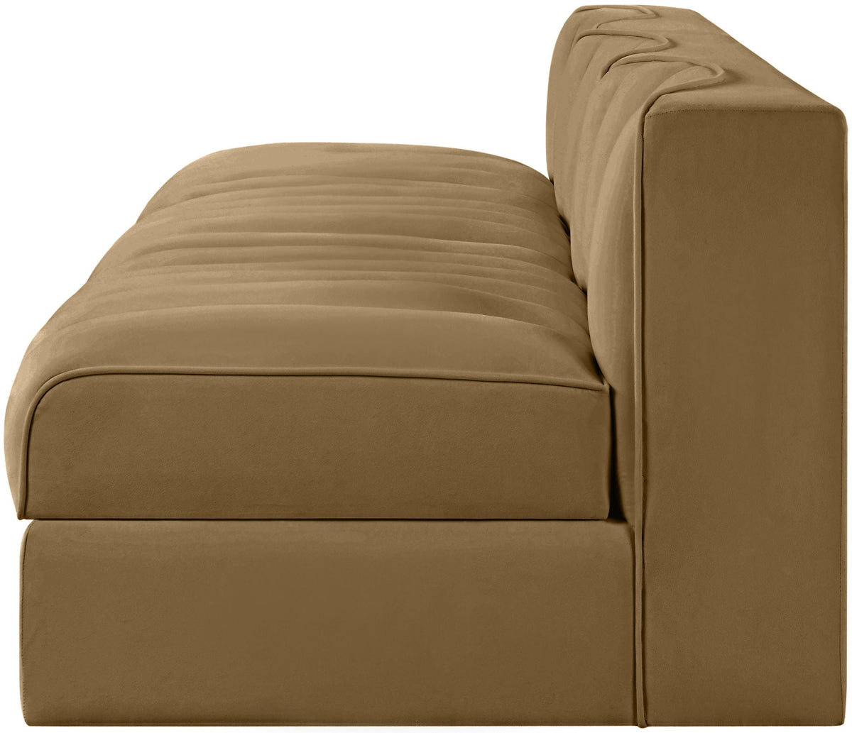 Rummi - Velvet Performance Fabric Upholstered 3 Piece Modular Armless Sofa