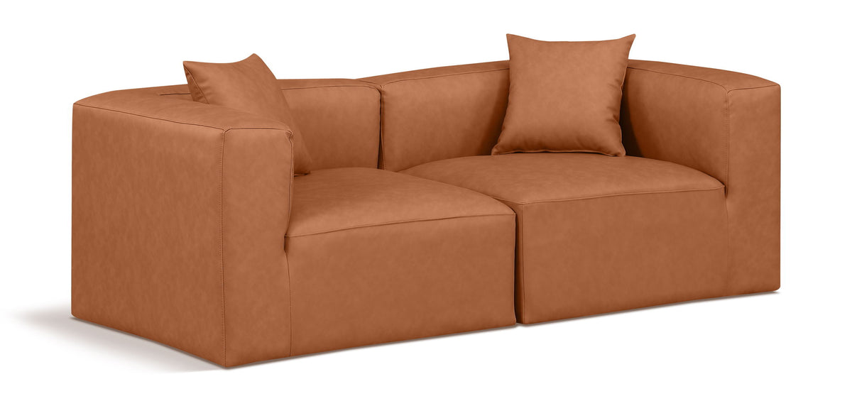 Cube - Modular 2 Piece Sofa - Cognac