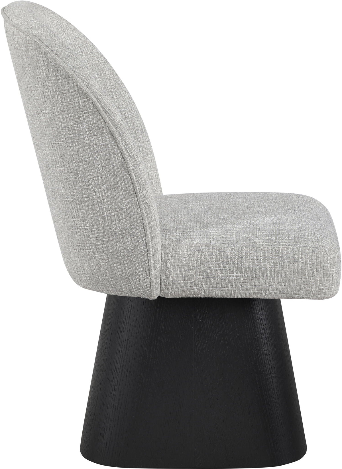Marlowe - Linen Textured Fabric Upholstered Swivel Dining Side Chair - Stained Black