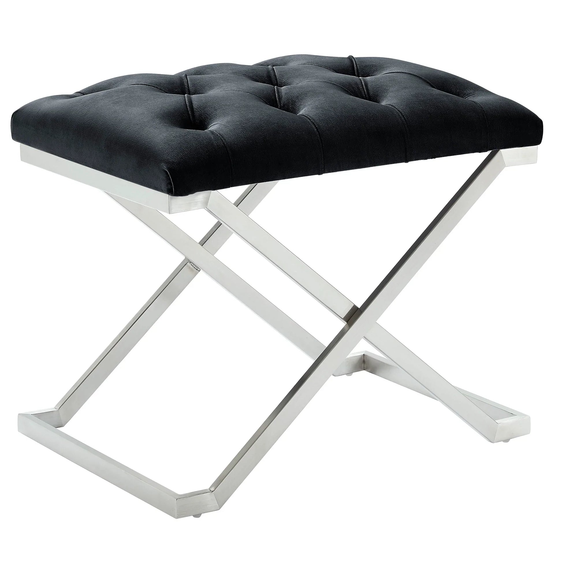 ALDO-SINGLE BENCH-BLACK/SILVER - Furniture Depot