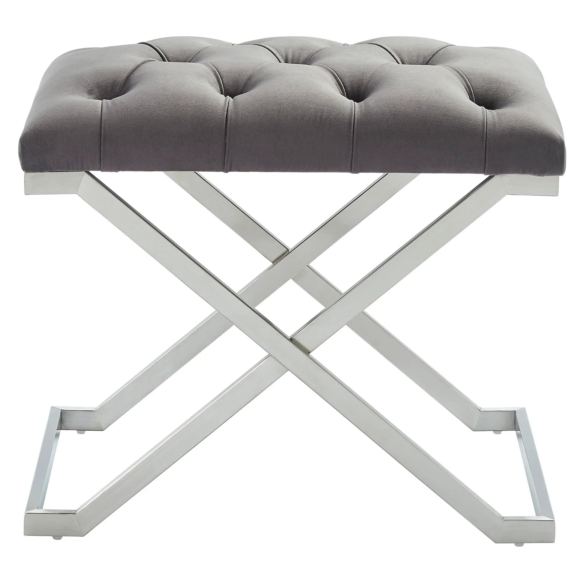 ALDO-SINGLE BENCH-GREY/SILVER - Furniture Depot